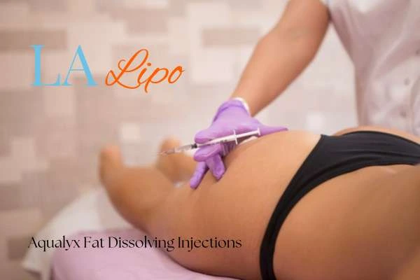 Woman having fat dissolving injections Lincolnshire on thighs