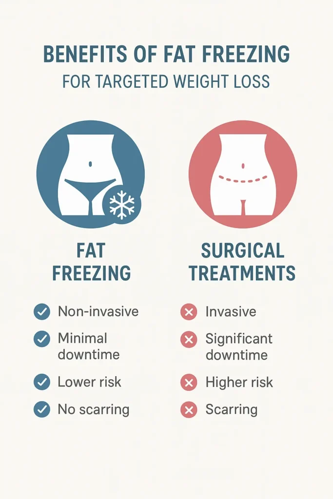 graphic showing the benefits of fat freezing Lincolnshire