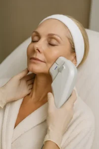 Woman receiving HIFU non surgical facelift treatment Lincolnshire